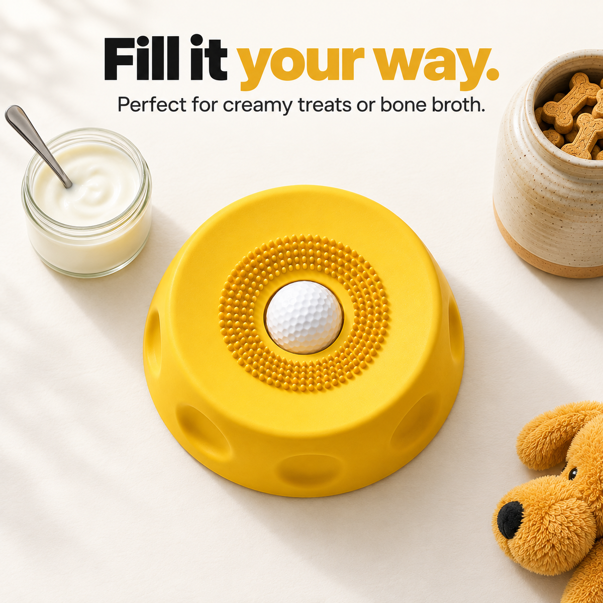 TheraPaw enrichment bowl for wet food yoghurt and dog treats